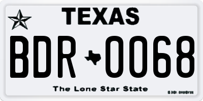 TX license plate BDR0068