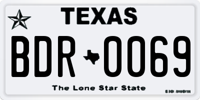 TX license plate BDR0069
