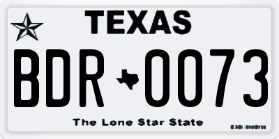 TX license plate BDR0073