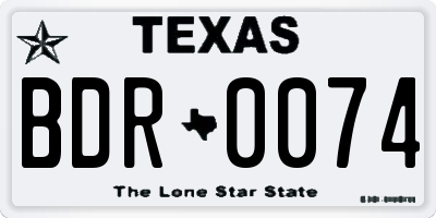 TX license plate BDR0074