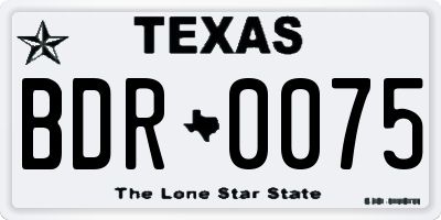 TX license plate BDR0075