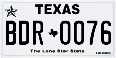 TX license plate BDR0076