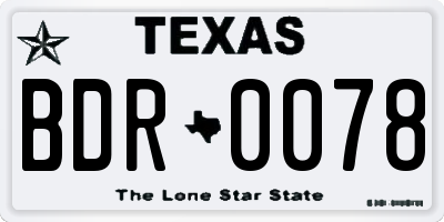 TX license plate BDR0078
