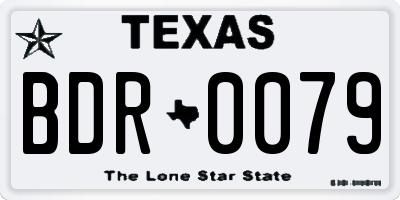 TX license plate BDR0079