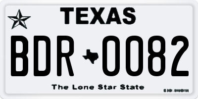 TX license plate BDR0082