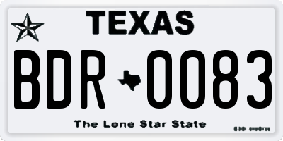 TX license plate BDR0083