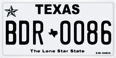 TX license plate BDR0086
