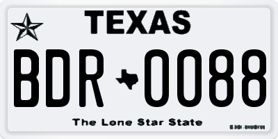 TX license plate BDR0088