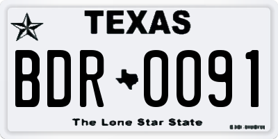 TX license plate BDR0091