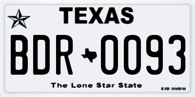 TX license plate BDR0093
