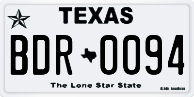 TX license plate BDR0094