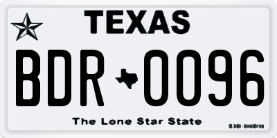 TX license plate BDR0096
