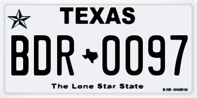 TX license plate BDR0097