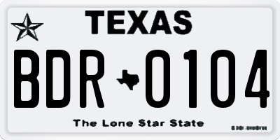 TX license plate BDR0104