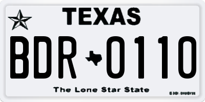 TX license plate BDR0110