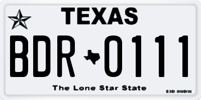TX license plate BDR0111