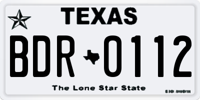 TX license plate BDR0112