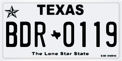TX license plate BDR0119