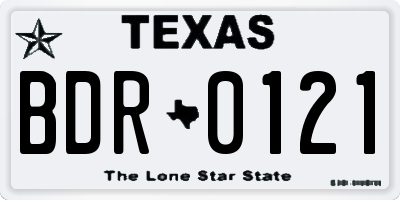 TX license plate BDR0121