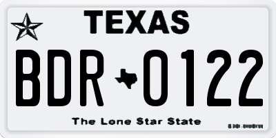 TX license plate BDR0122