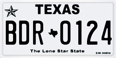 TX license plate BDR0124