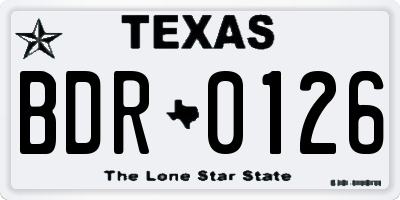 TX license plate BDR0126