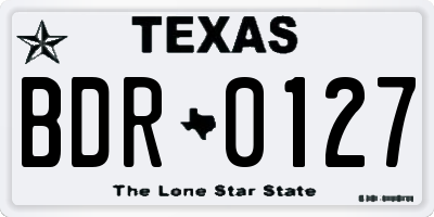 TX license plate BDR0127