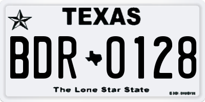 TX license plate BDR0128
