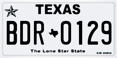 TX license plate BDR0129