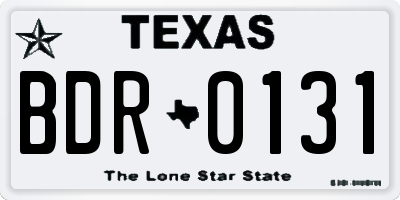 TX license plate BDR0131
