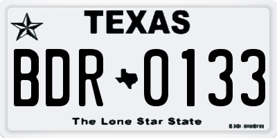 TX license plate BDR0133