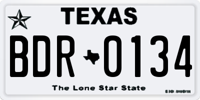 TX license plate BDR0134
