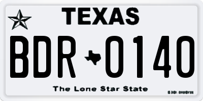 TX license plate BDR0140