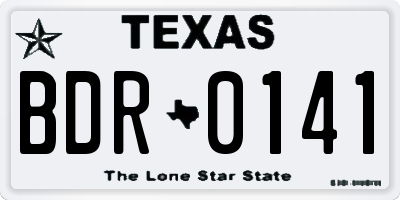 TX license plate BDR0141