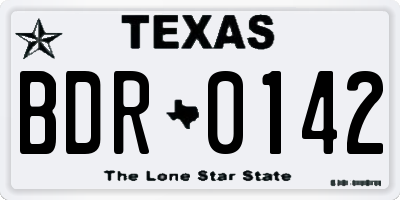 TX license plate BDR0142