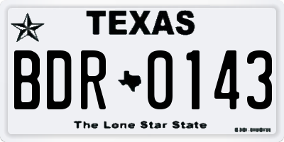 TX license plate BDR0143