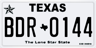 TX license plate BDR0144