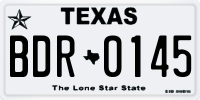 TX license plate BDR0145