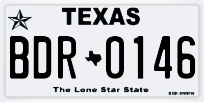 TX license plate BDR0146