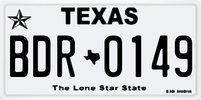 TX license plate BDR0149