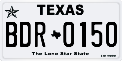 TX license plate BDR0150