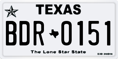 TX license plate BDR0151