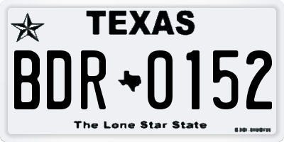 TX license plate BDR0152