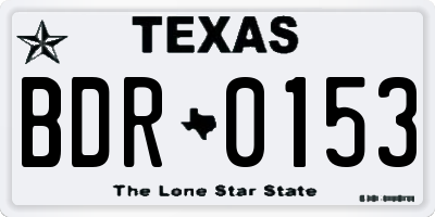 TX license plate BDR0153
