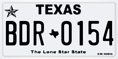 TX license plate BDR0154