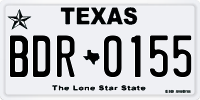 TX license plate BDR0155
