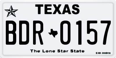 TX license plate BDR0157