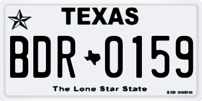 TX license plate BDR0159