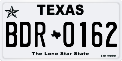 TX license plate BDR0162