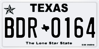 TX license plate BDR0164